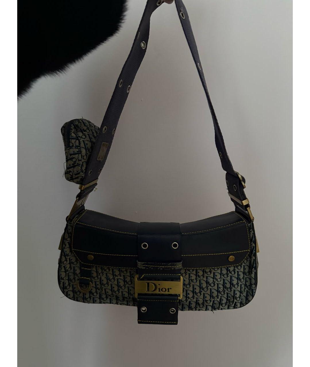 CHRISTIAN DIOR Синяя жаккардовая сумка через плечо, фото 8