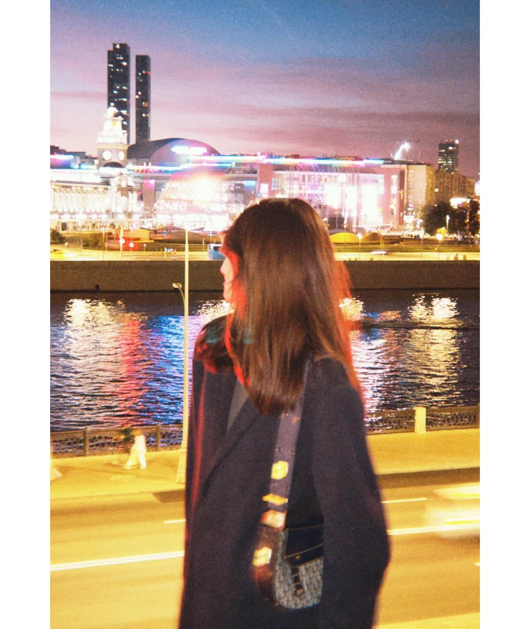 CHRISTIAN DIOR Синяя жаккардовая сумка через плечо, фото 7