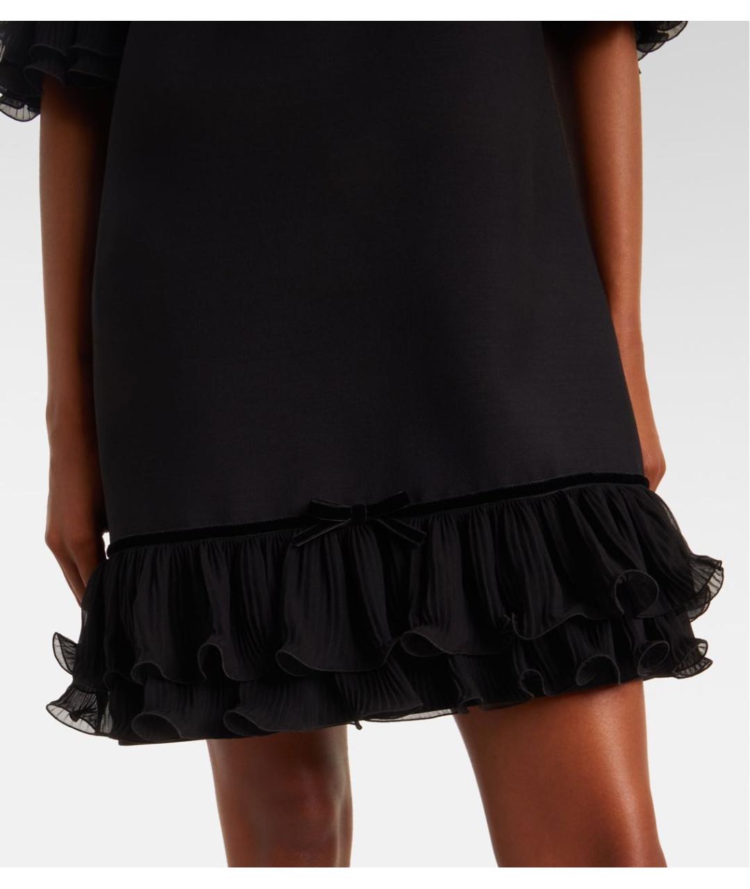 VALENTINO Черное шерстяное повседневное платье, фото 8