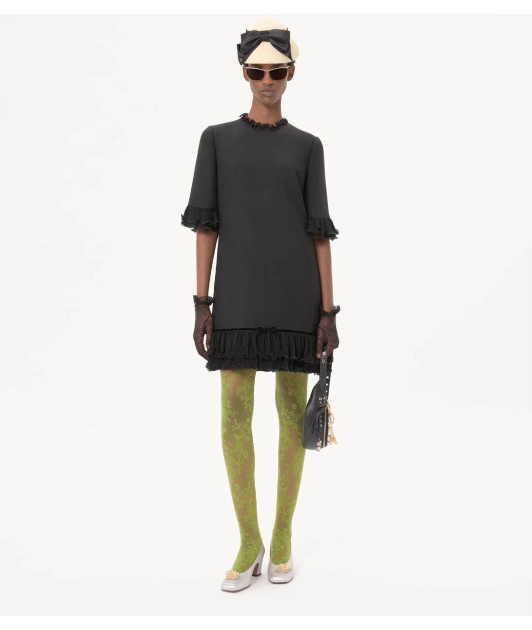 VALENTINO Черное шерстяное повседневное платье, фото 2