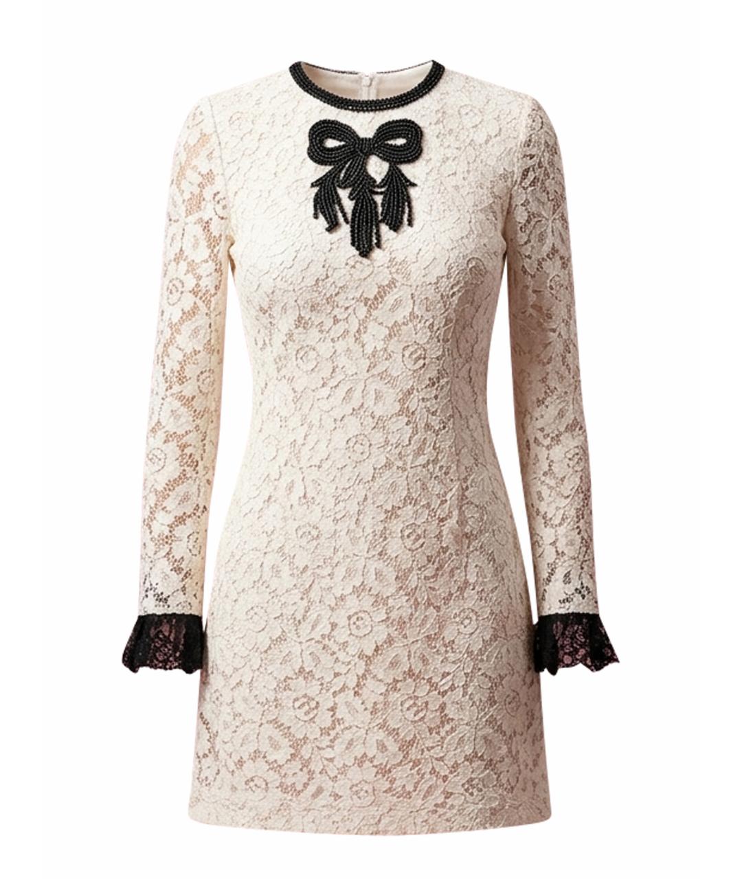 GUCCI Белое вискозное коктейльное платье, фото 1