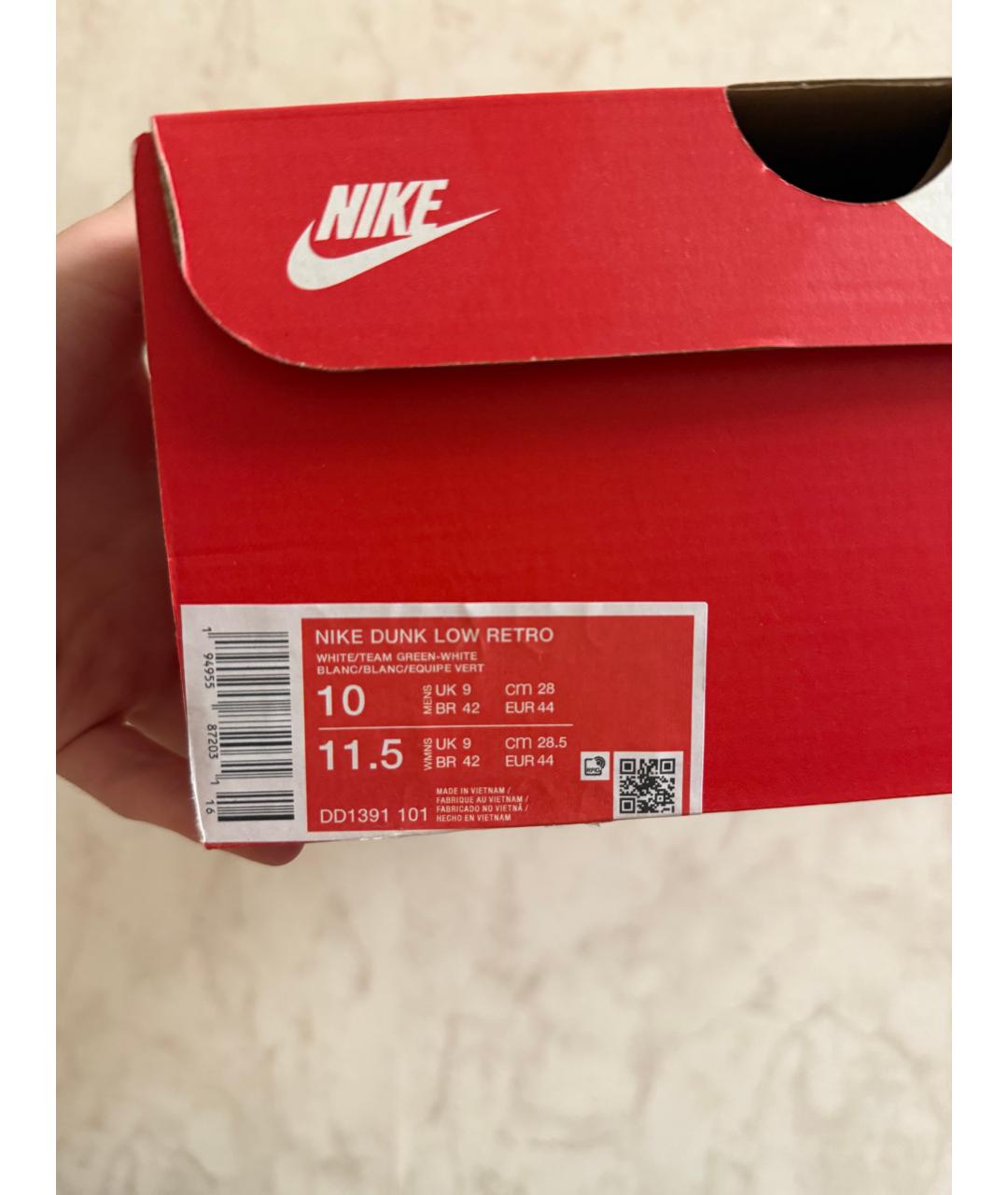 NIKE Зеленые кожаные низкие кроссовки / кеды, фото 6