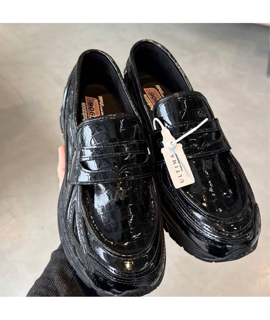 NEW BALANCE Черные лоферы из лакированной кожи, фото 2