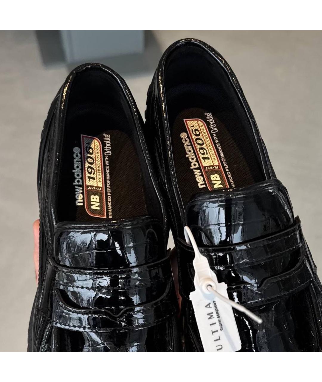 NEW BALANCE Черные лоферы из лакированной кожи, фото 3