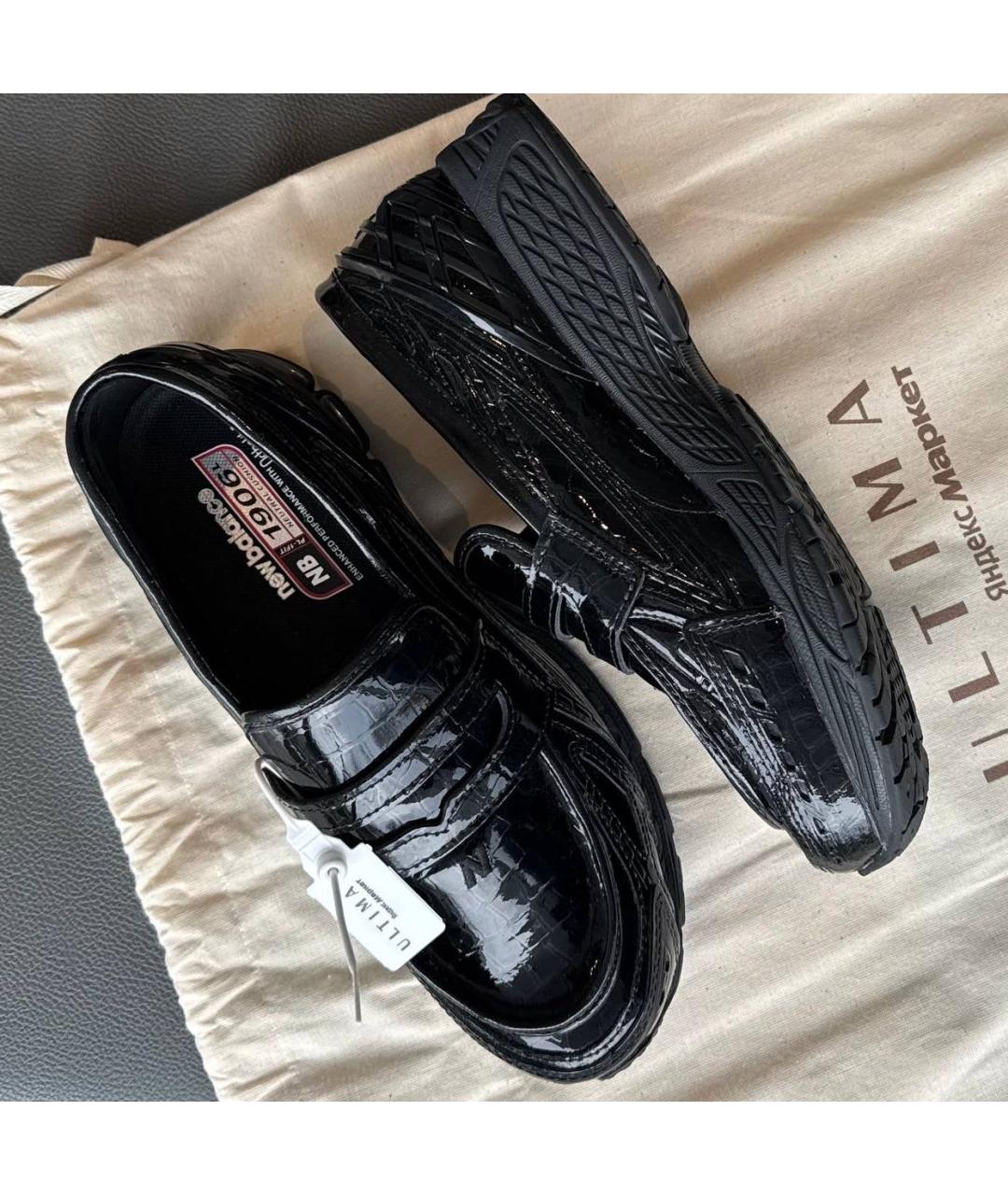 NEW BALANCE Черные лоферы из лакированной кожи, фото 5