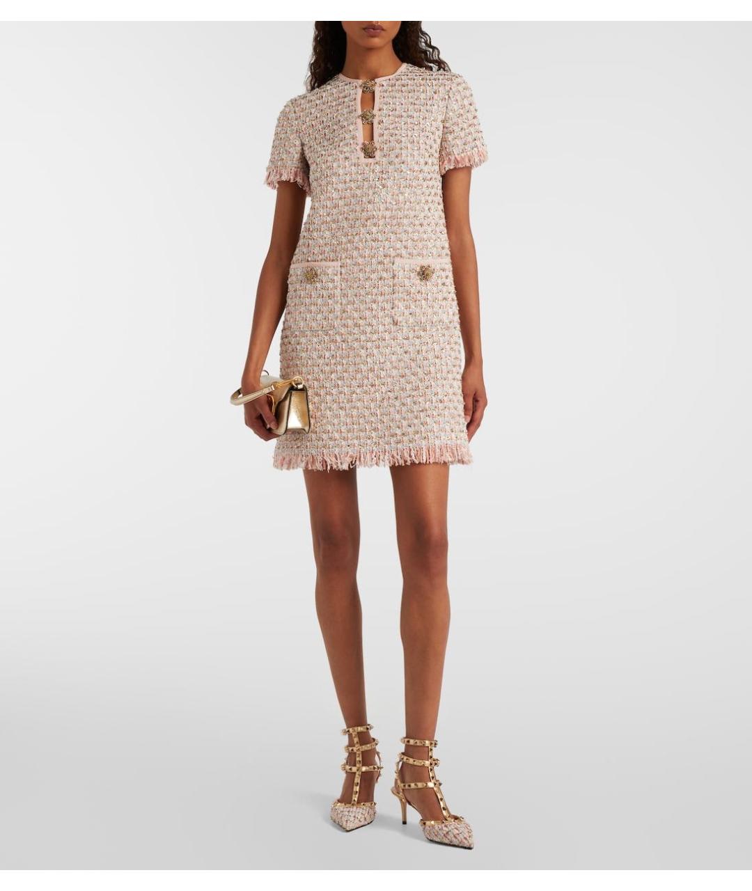 VALENTINO Розовое полиамидовое повседневное платье, фото 5