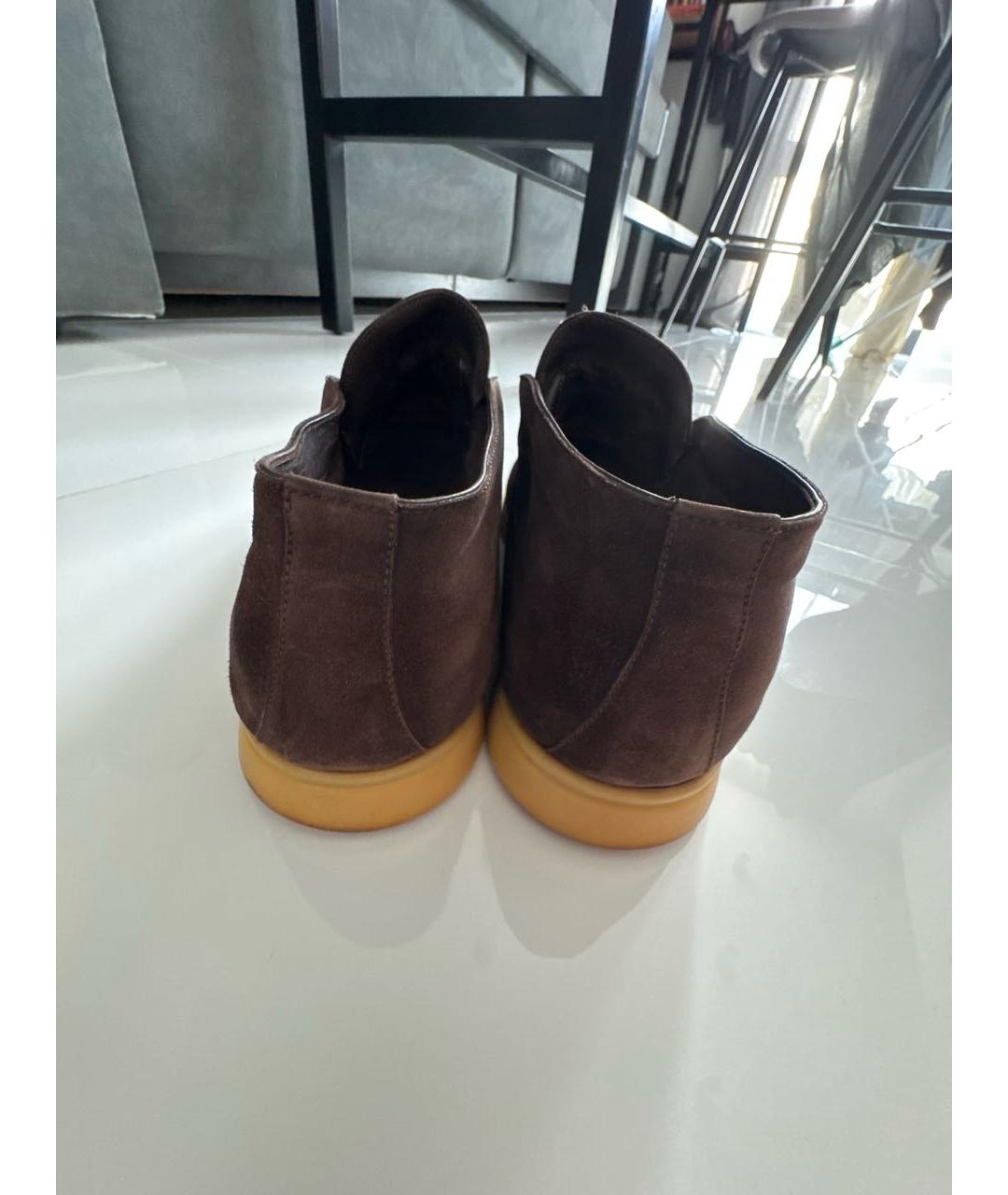 LORO PIANA Коричневые замшевые лоферы, фото 4