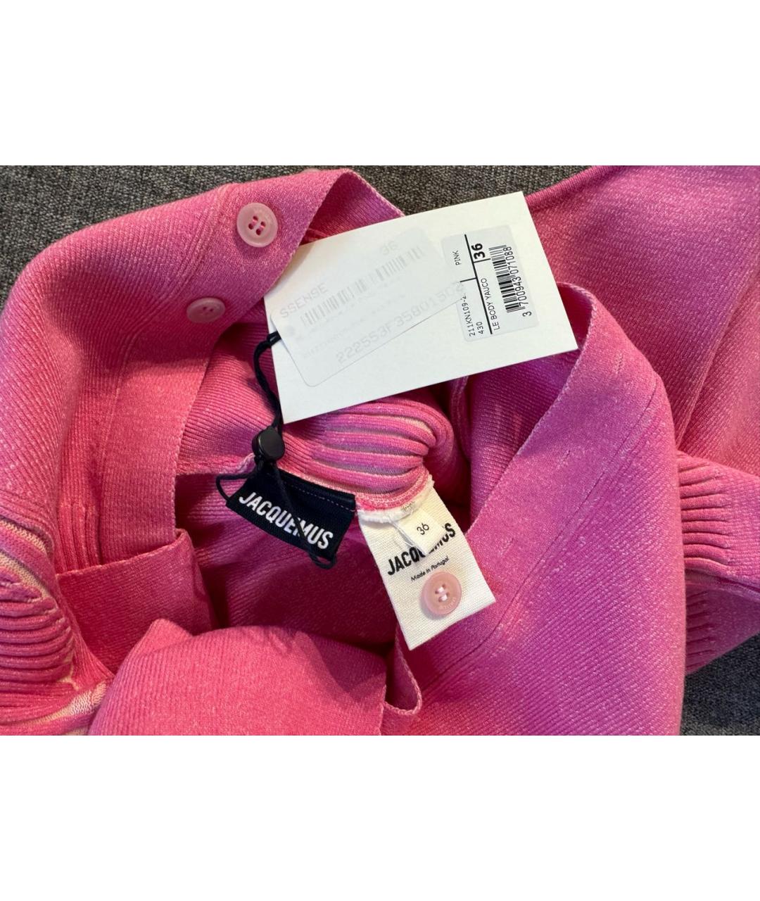 JACQUEMUS Розовое хлопковое боди, фото 3