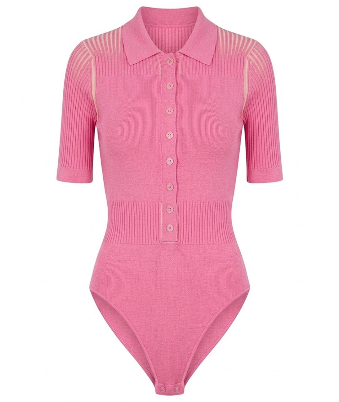 JACQUEMUS Розовое хлопковое боди, фото 1