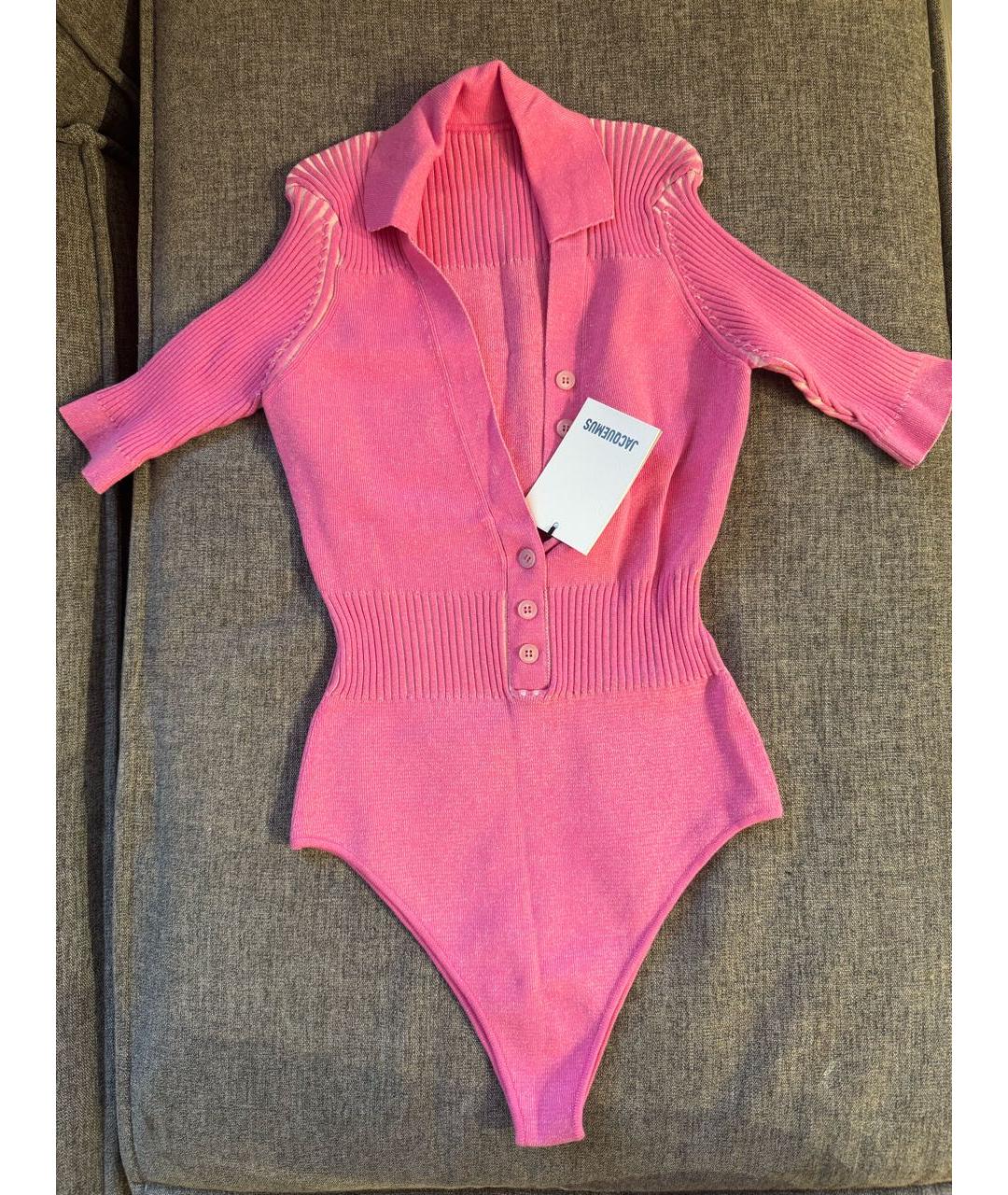 JACQUEMUS Розовое хлопковое боди, фото 4