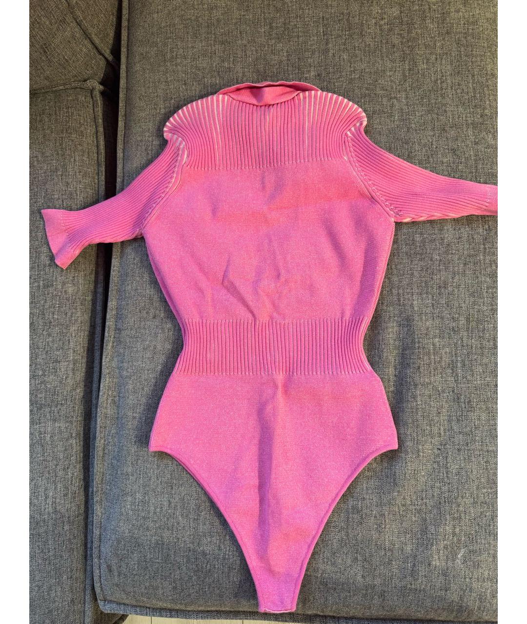 JACQUEMUS Розовое хлопковое боди, фото 2