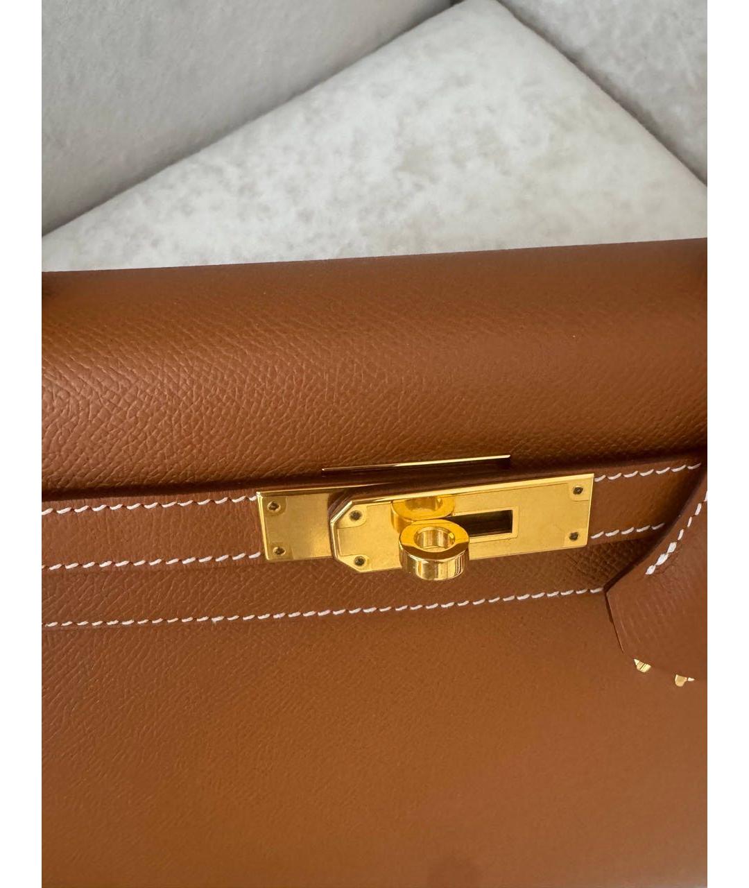 HERMES Коричневая кожаная сумка через плечо, фото 4