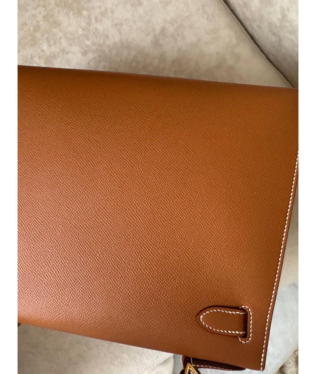 HERMES Коричневая кожаная сумка через плечо, фото 3