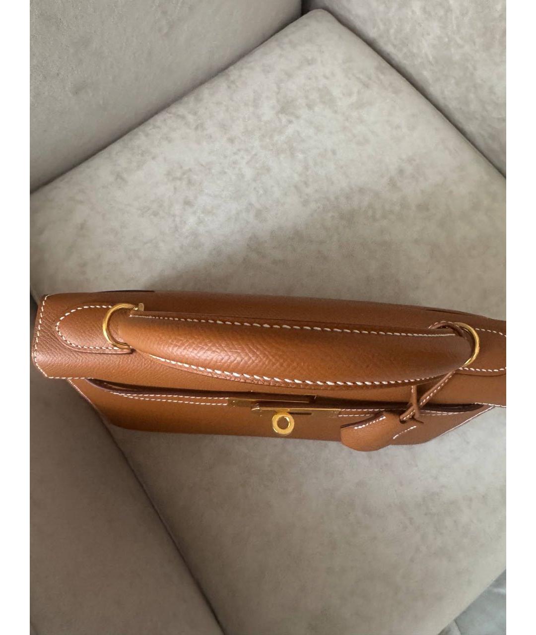 HERMES Коричневая кожаная сумка через плечо, фото 8