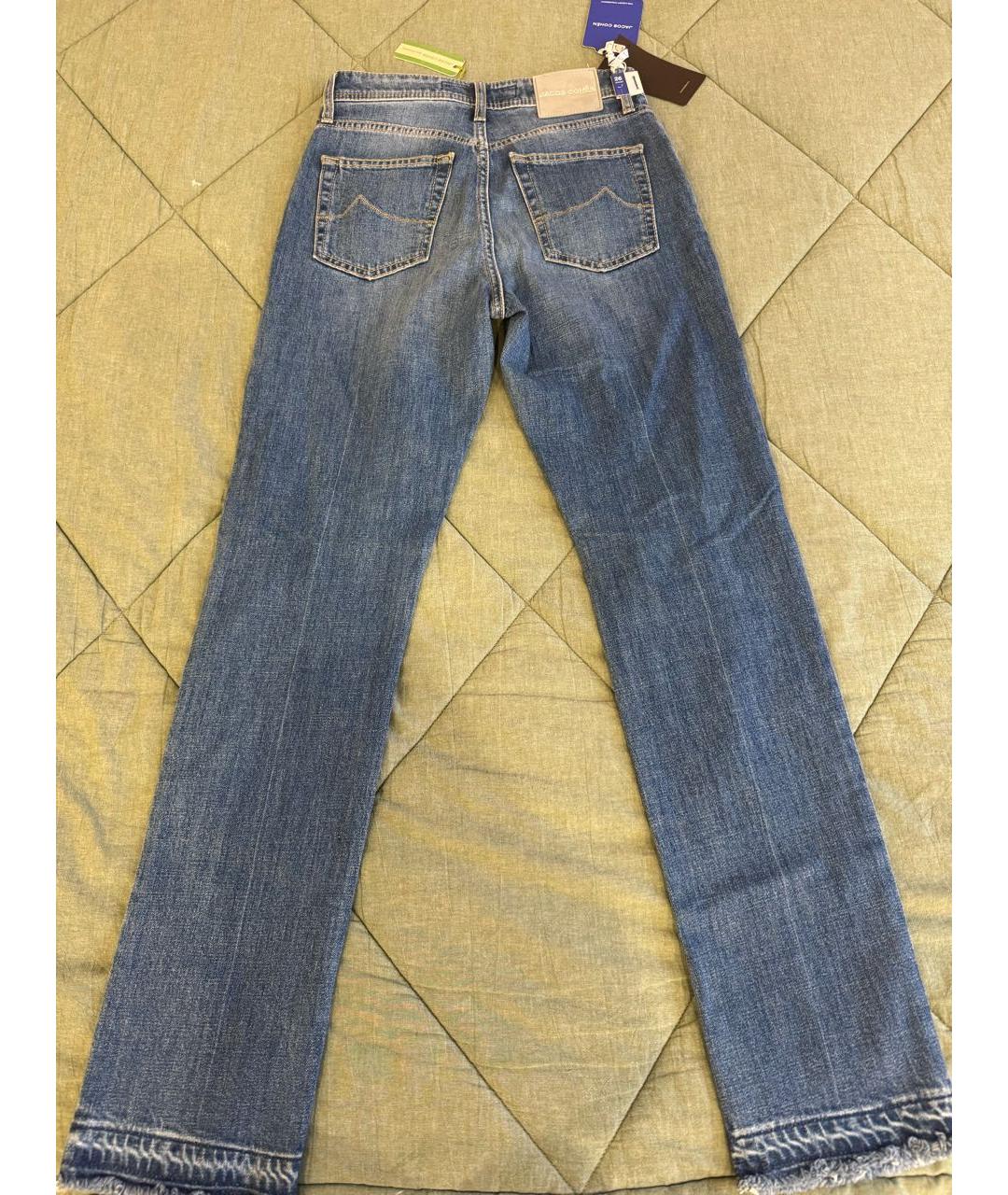 JACOB COHEN Голубые хлопко-эластановые джинсы слим, фото 2