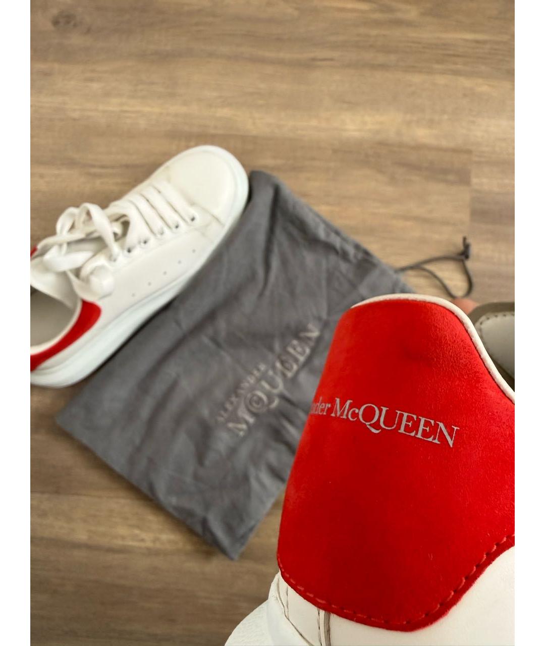 ALEXANDER MCQUEEN Белые кожаные низкие кроссовки / кеды, фото 6