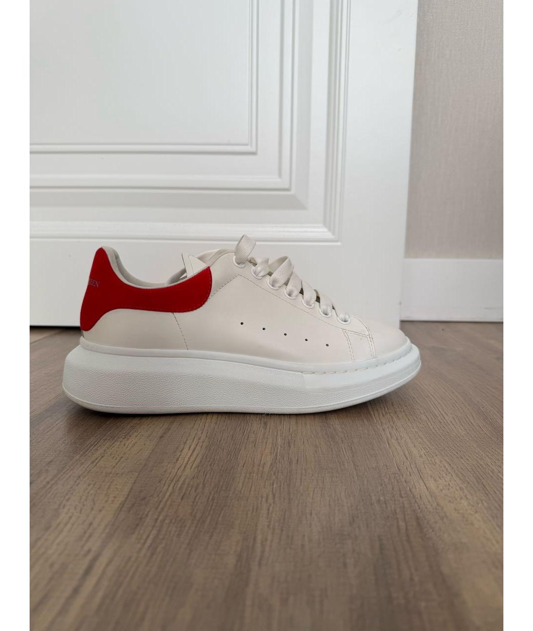 ALEXANDER MCQUEEN Белые кожаные низкие кроссовки / кеды, фото 8