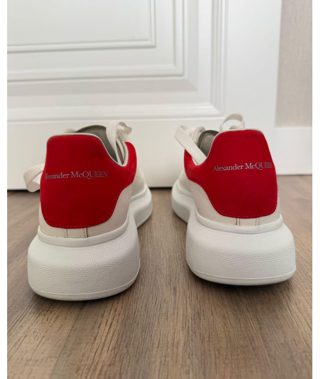 ALEXANDER MCQUEEN Белые кожаные низкие кроссовки / кеды, фото 4