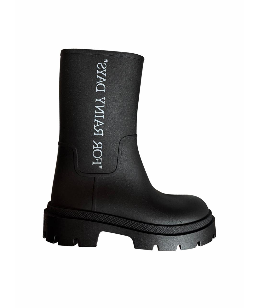 OFF-WHITE Черные резиновые ботинки, фото 8