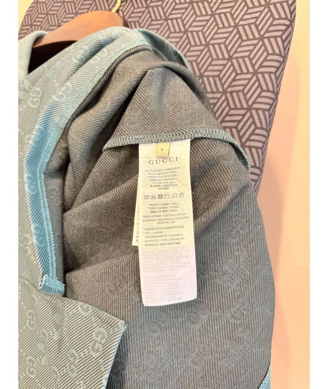 GUCCI Зеленые хлопковое поло с коротким рукавом, фото 3