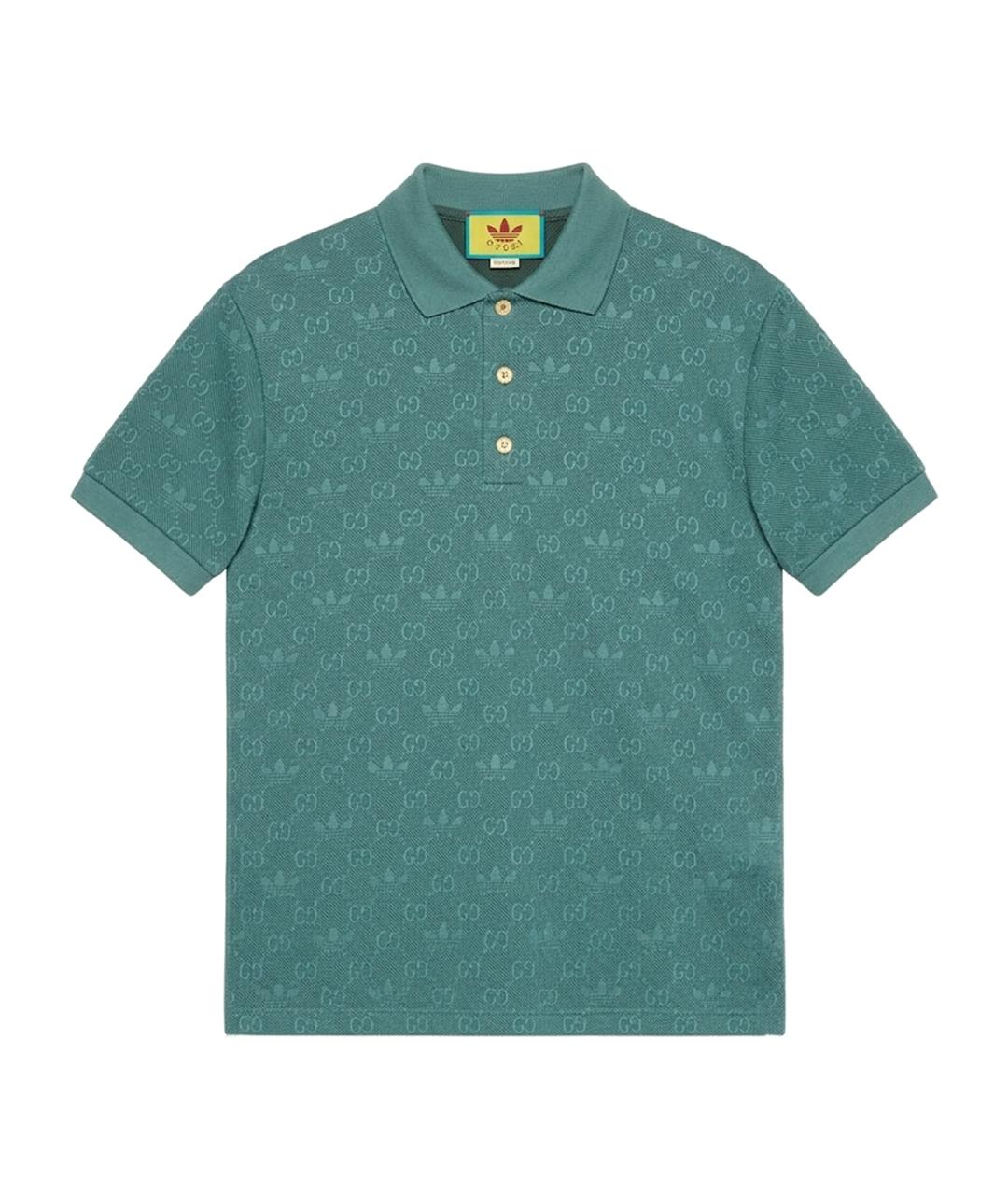 GUCCI Зеленые хлопковое поло с коротким рукавом, фото 1