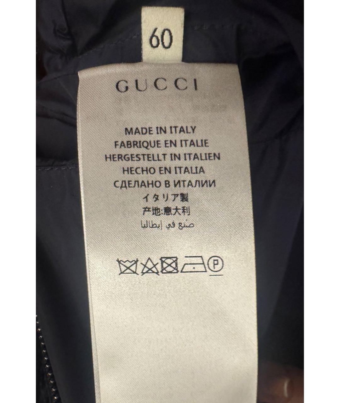 GUCCI Темно-синяя полиамидовая куртка, фото 6