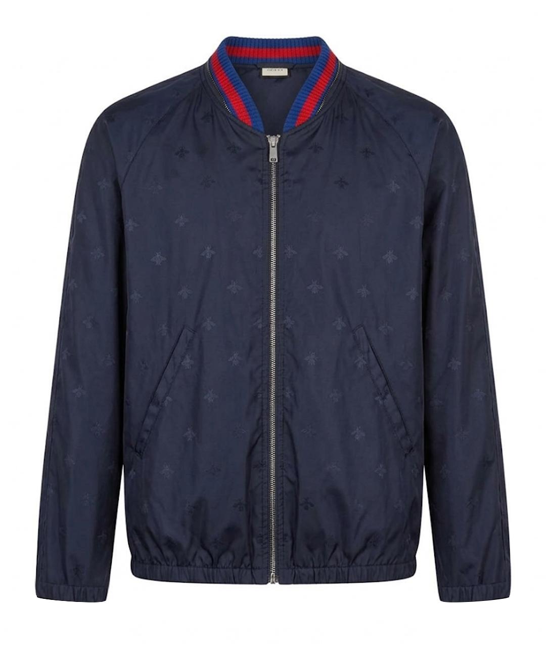 GUCCI Темно-синяя полиамидовая куртка, фото 1