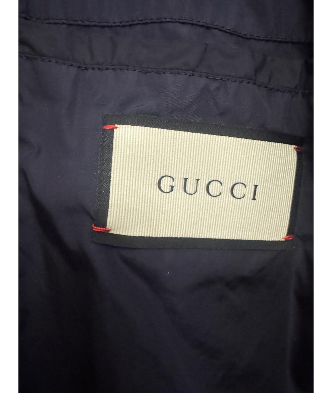 GUCCI Темно-синяя полиамидовая куртка, фото 5