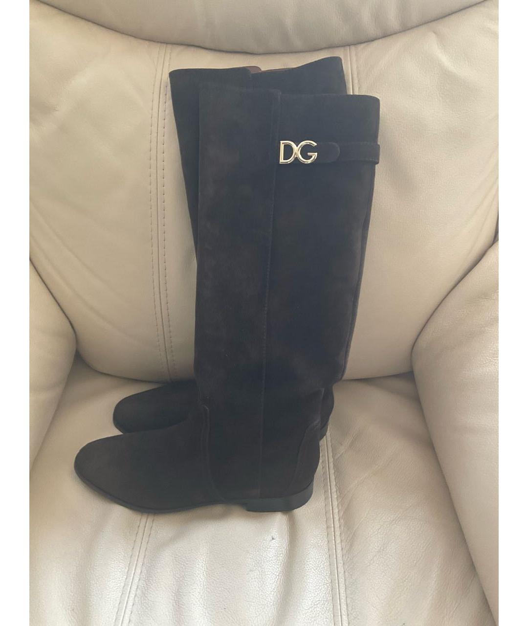 DOLCE&GABBANA Коричневые замшевые сапоги, фото 5