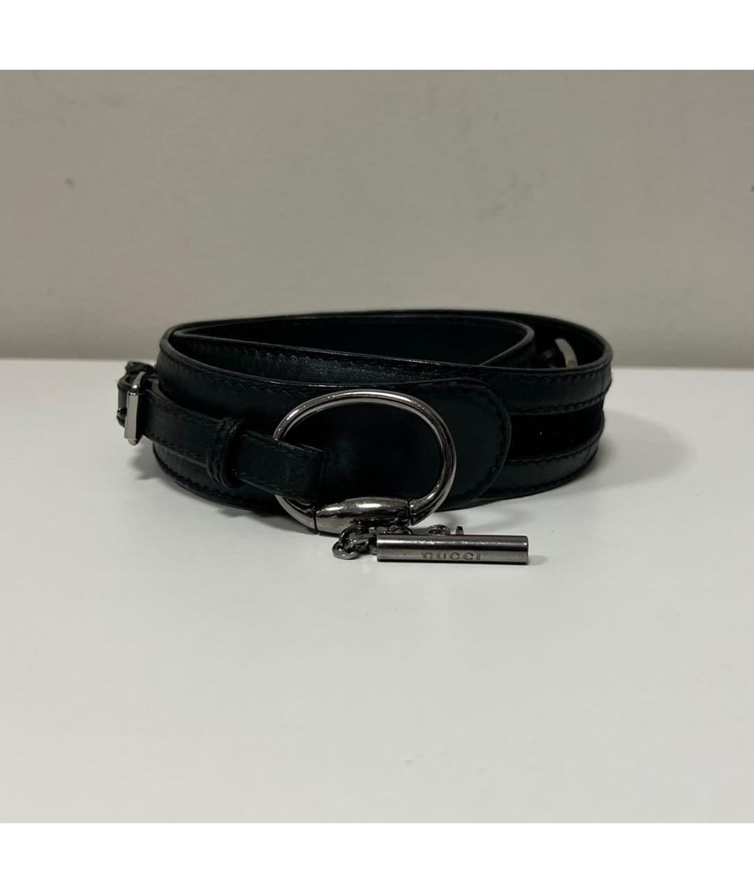 GUCCI Черный кожаный ремень, фото 2