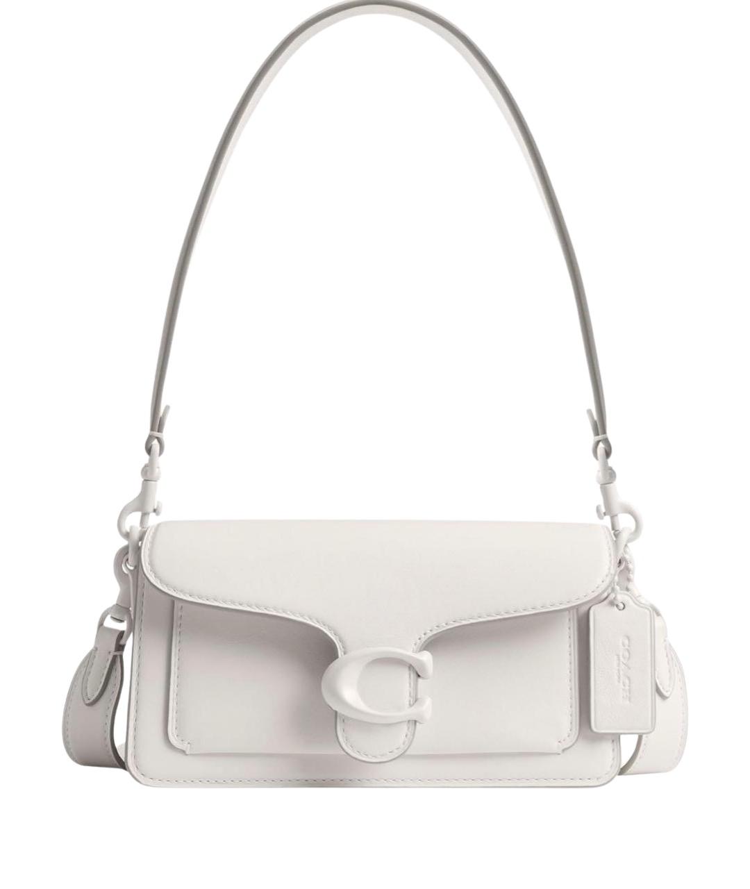 COACH Белая кожаная сумка с короткими ручками, фото 1
