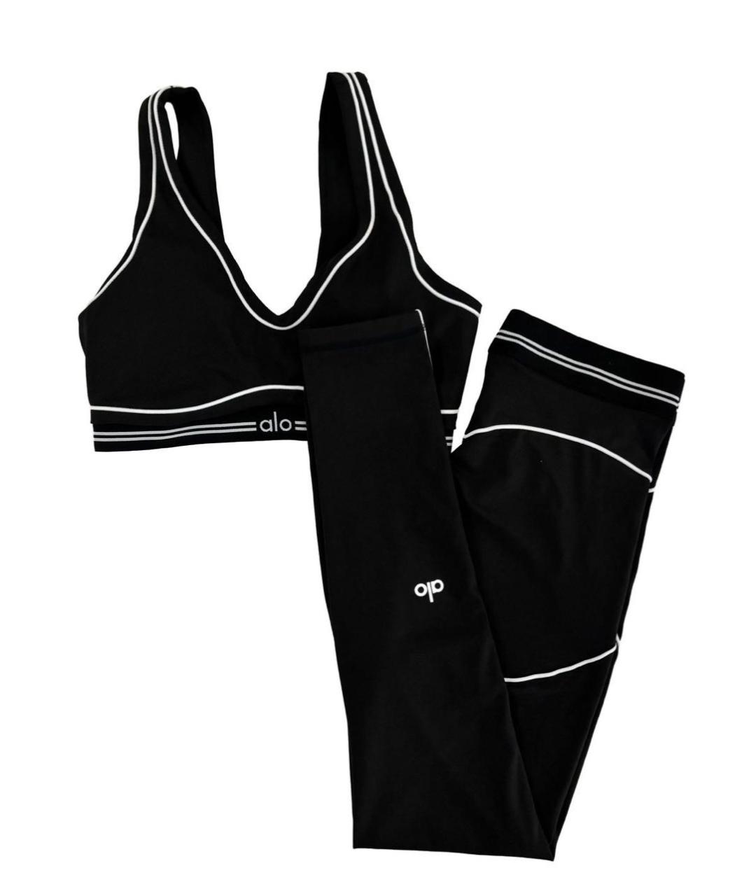 ALO YOGA Черный хлопко-эластановый спортивные костюмы, фото 4