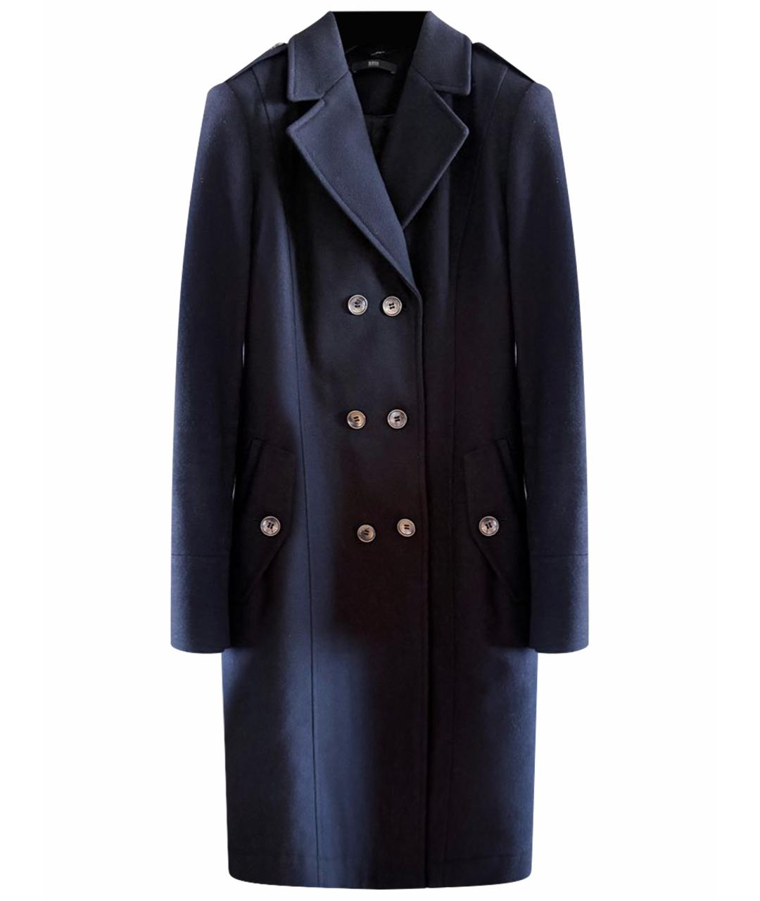 HUGO BOSS Темно-синее шерстяное пальто, фото 1