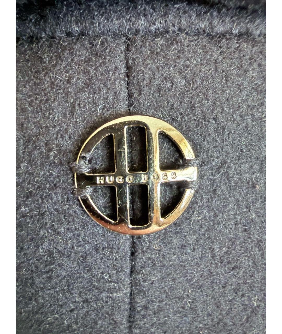 HUGO BOSS Темно-синее шерстяное пальто, фото 5