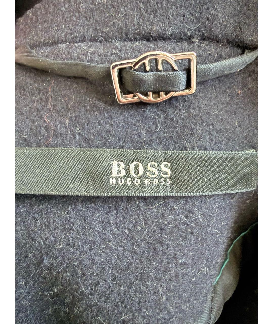 HUGO BOSS Темно-синее шерстяное пальто, фото 3