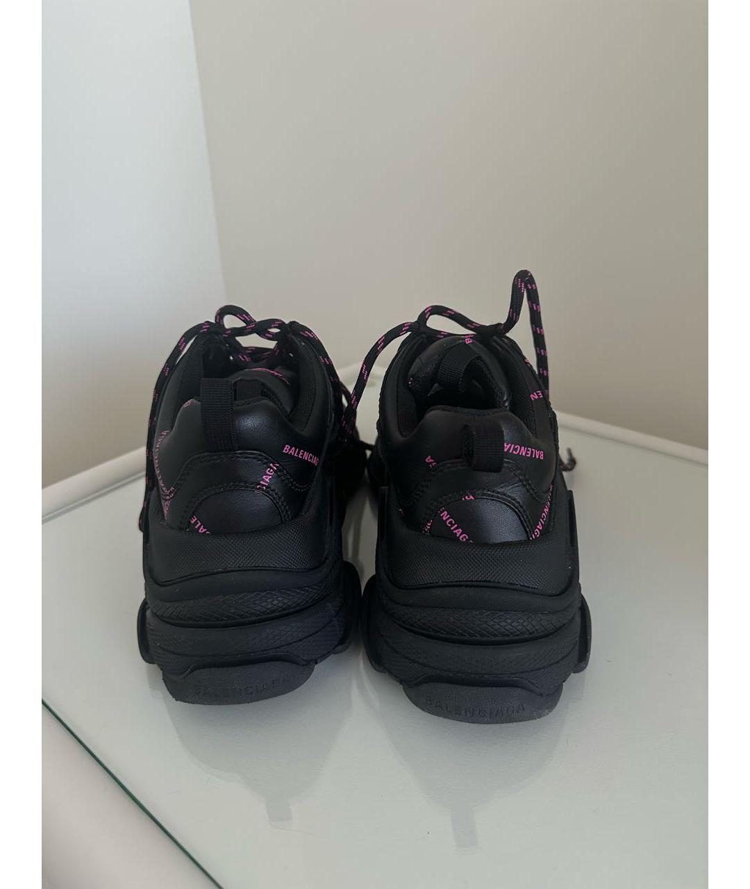 BALENCIAGA Черные кожаные кроссовки, фото 3