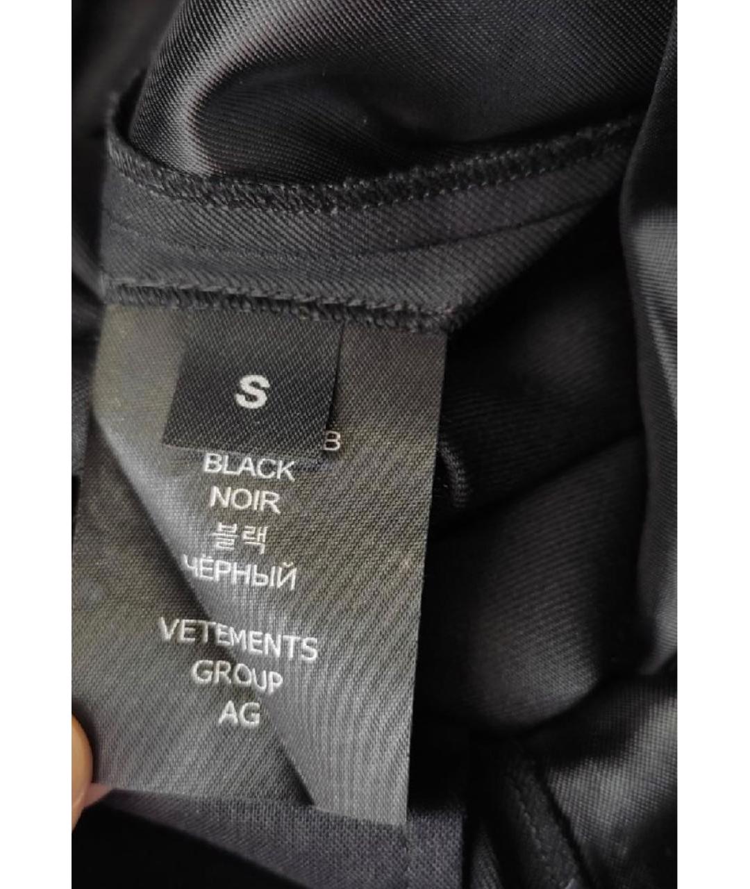 VETEMENTS Черные шерстяные брюки широкие, фото 8