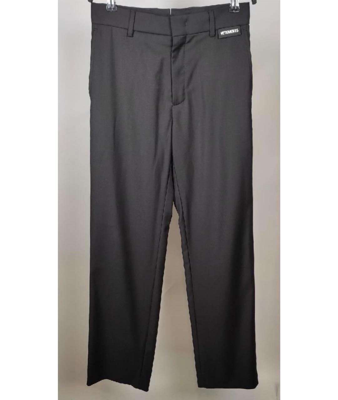 VETEMENTS Черные шерстяные брюки широкие, фото 4
