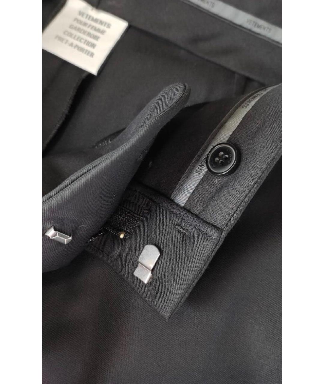 VETEMENTS Черные шерстяные брюки широкие, фото 7