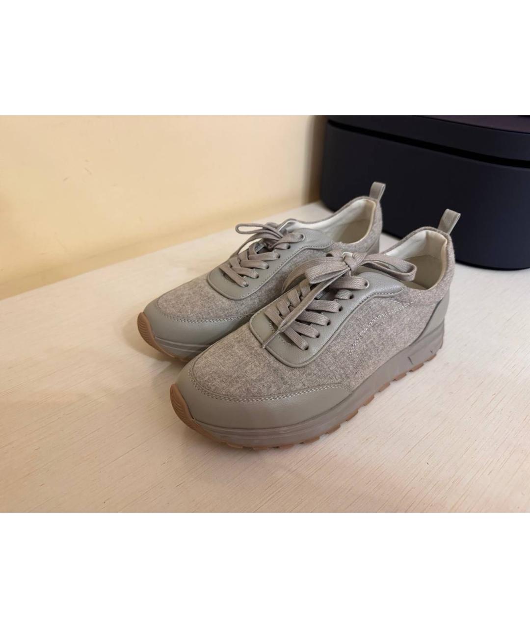 12 STOREEZ Серые кожаные кроссовки, фото 2