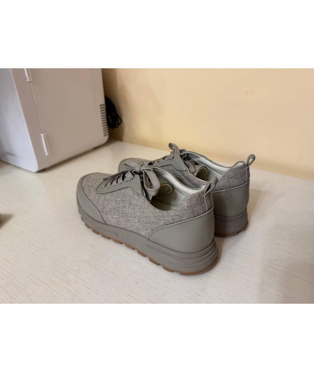 12 STOREEZ Серые кожаные кроссовки, фото 4