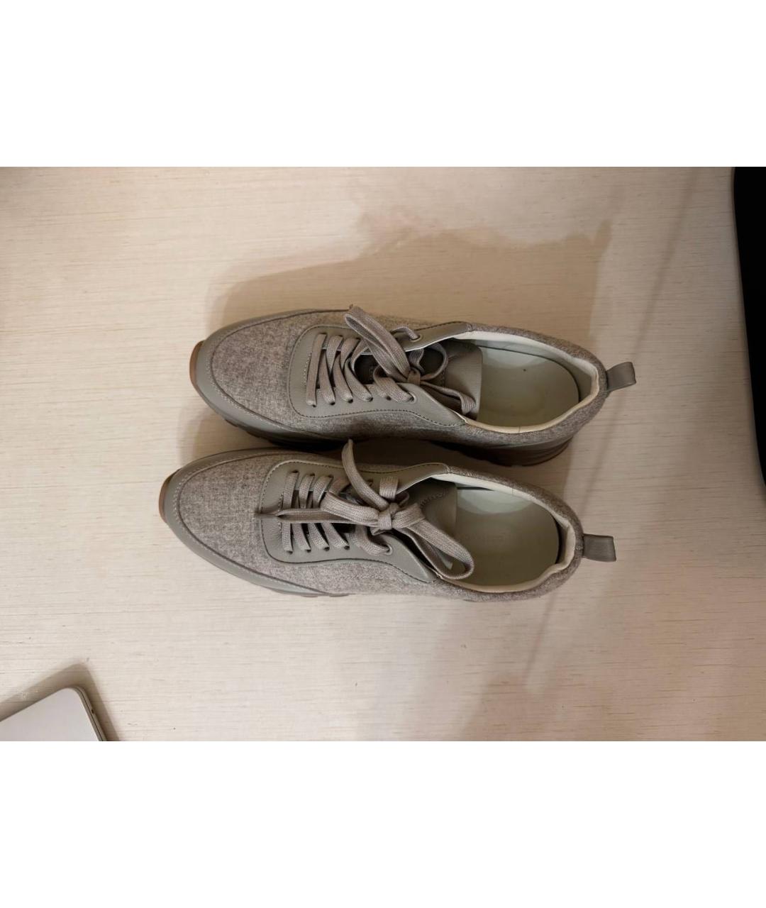 12 STOREEZ Серые кожаные кроссовки, фото 3