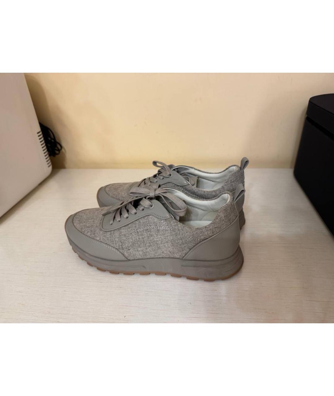12 STOREEZ Серые кожаные кроссовки, фото 6