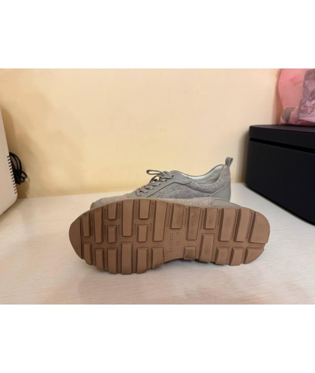 12 STOREEZ Серые кожаные кроссовки, фото 5