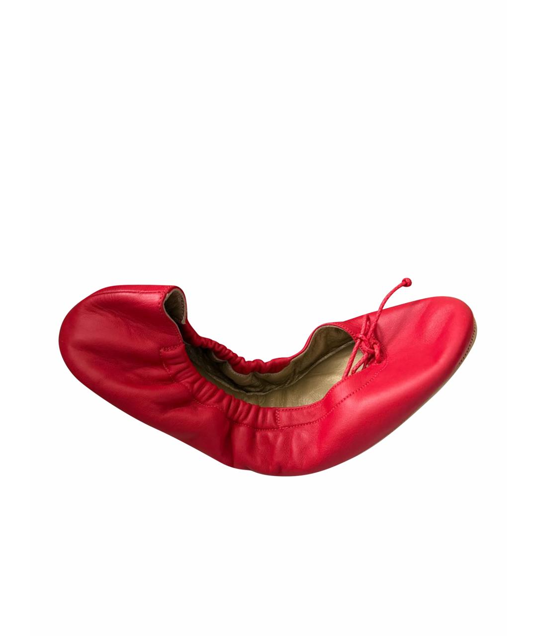 BOTTEGA VENETA Красные кожаные балетки, фото 1