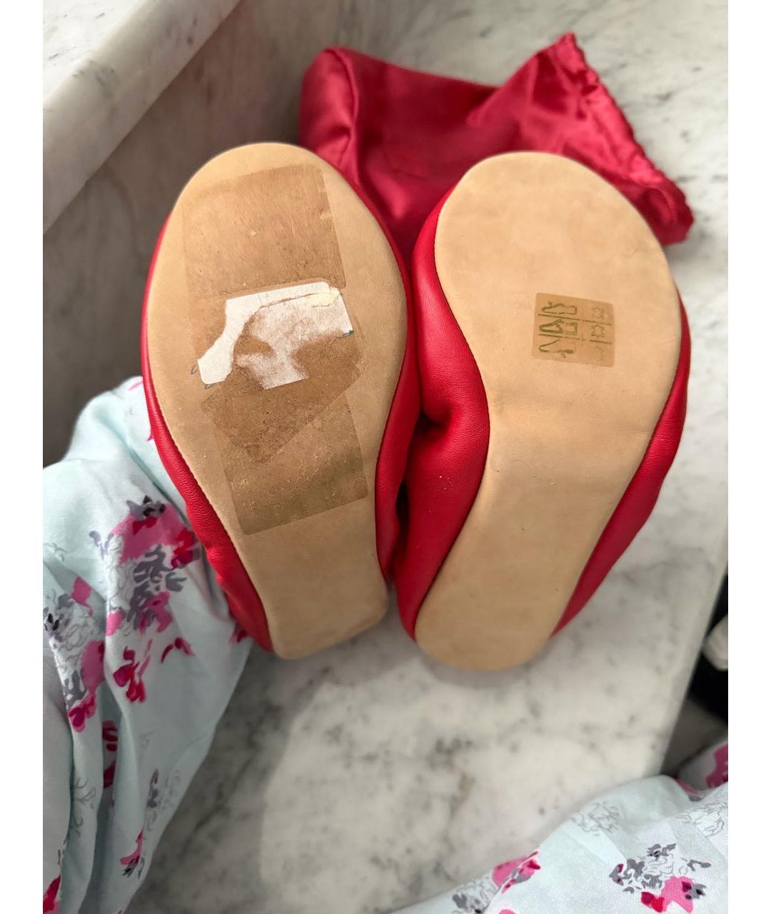 BOTTEGA VENETA Красные кожаные балетки, фото 3