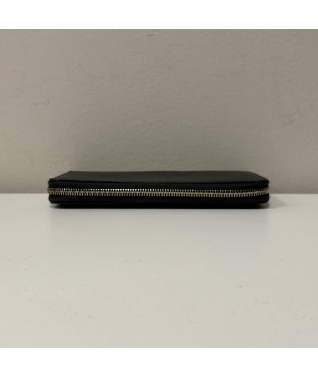 LOUIS VUITTON Черный кожаный кошелек, фото 4