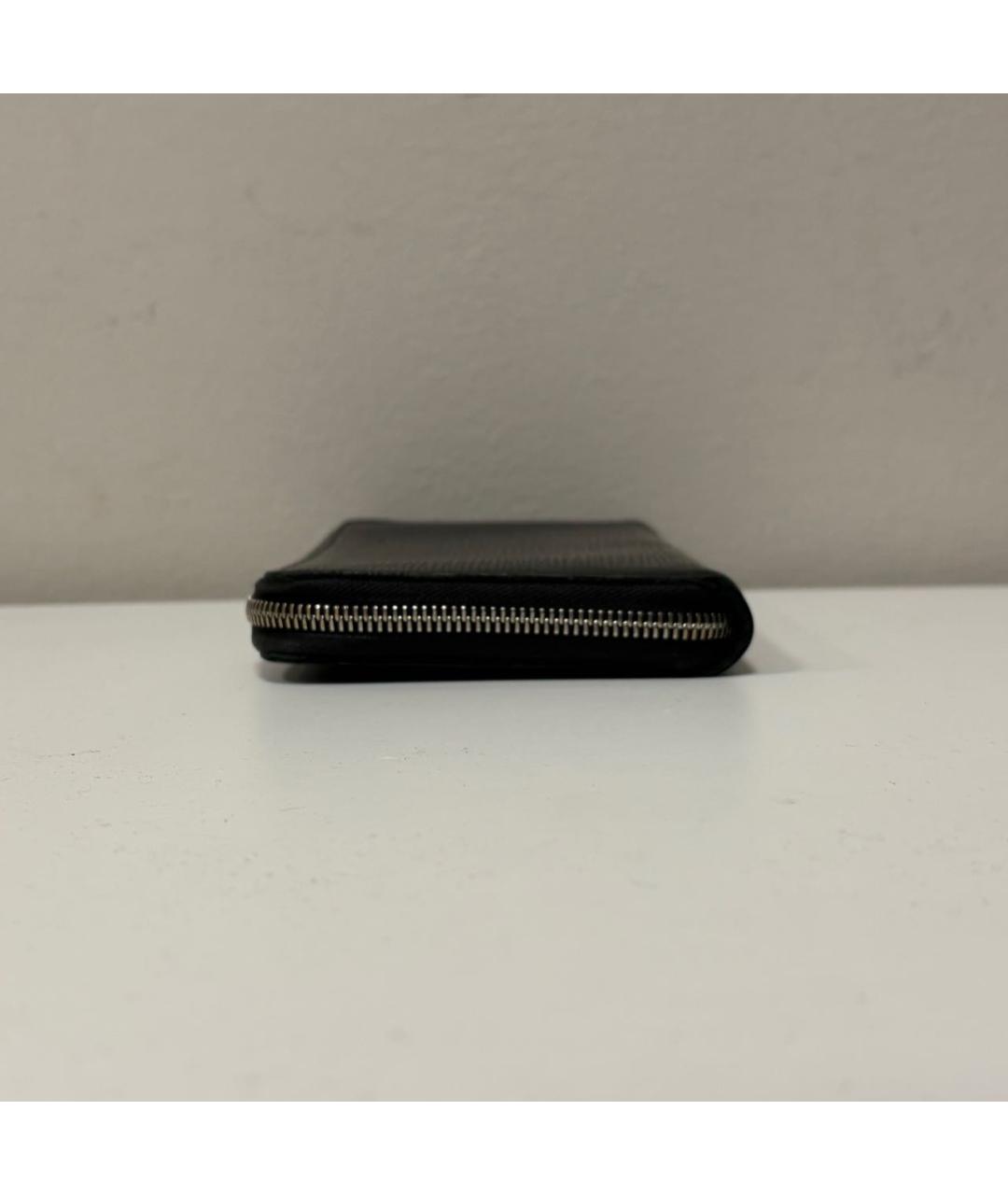 LOUIS VUITTON Черный кожаный кошелек, фото 6
