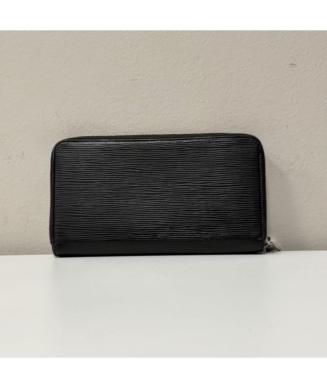 LOUIS VUITTON Черный кожаный кошелек, фото 3
