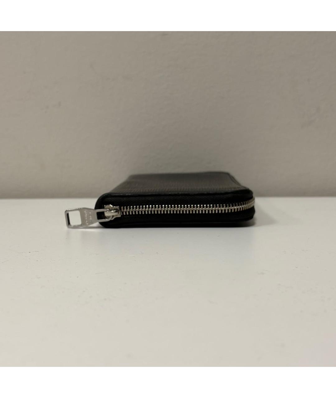 LOUIS VUITTON Черный кожаный кошелек, фото 7